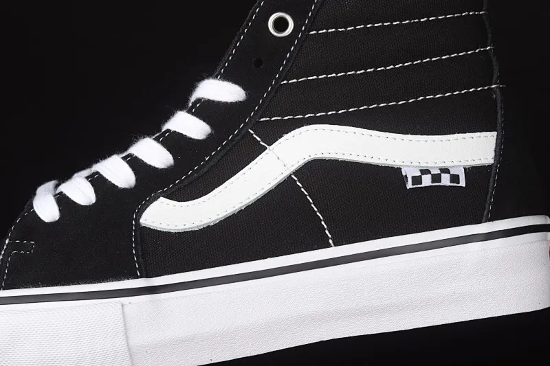 All categories Vans Vans series Vans Mid Vans China Vans Sk8-Hi Vans black side checkerboard professional skateboard shoes VN0A5FCCY28